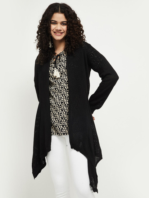 

max Women Black Longline Shrug