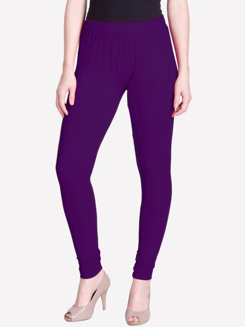 

LYRA Women Violet Solid Snug-fit Churidar-Length Leggings