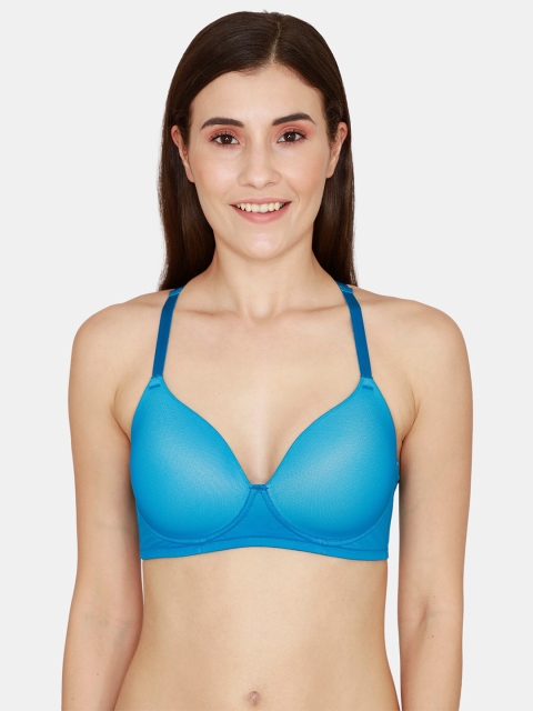 

Zivame Women Blue Solid Lightly Padded T Shirt Bra