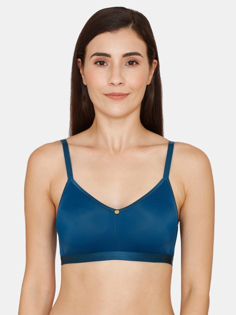 

Zivame Blue Solid Non Wired Full CoverageT-shirt Bra