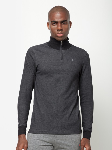 

SPORTO Men Black High Neck T-shirt