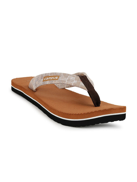 

Campus Women Tan Printed Thong Flip-Flops