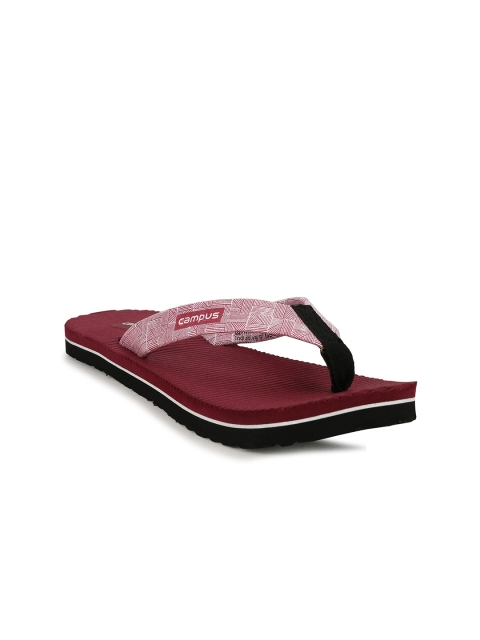 

Campus Women Maroon & Pink Printed Thong Flip-Flops