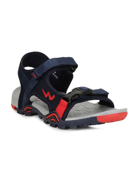 

Campus Men Navy Blue & Orange Printed Sports Sandals