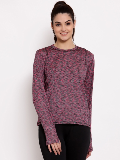 

CUKOO Women Pink Mandarin Collar Pockets T-shirt