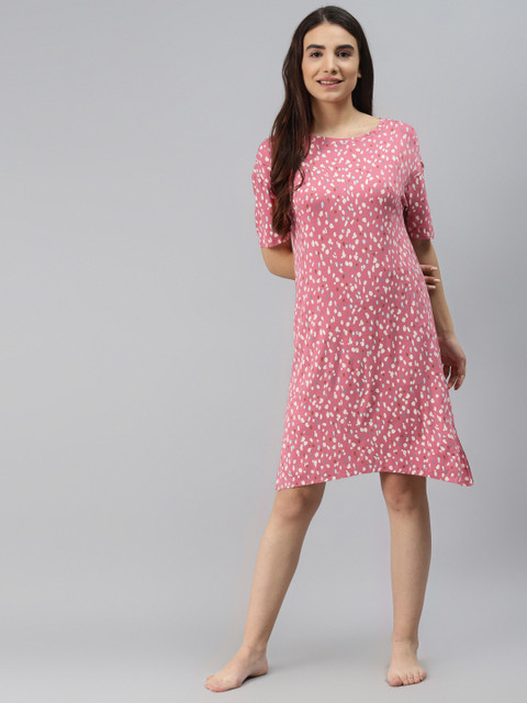 

Marks & Spencer Pink & White Printed Nightdress