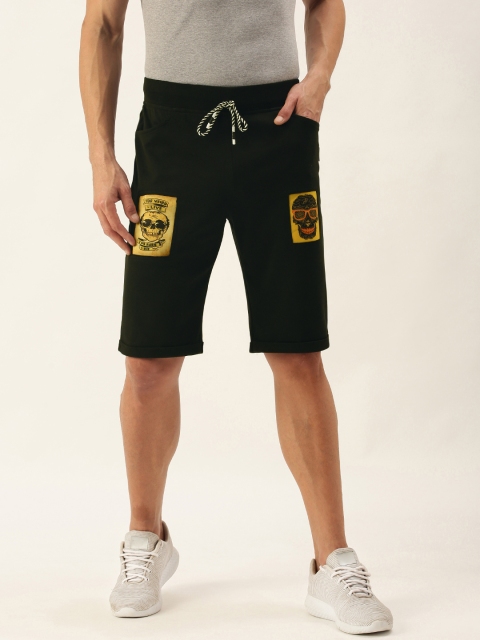 

Yuvraah Men Black Printed Shorts