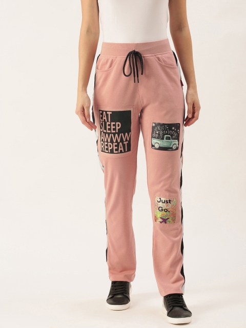 

Yuvraah Women Pink Printed Track Pant