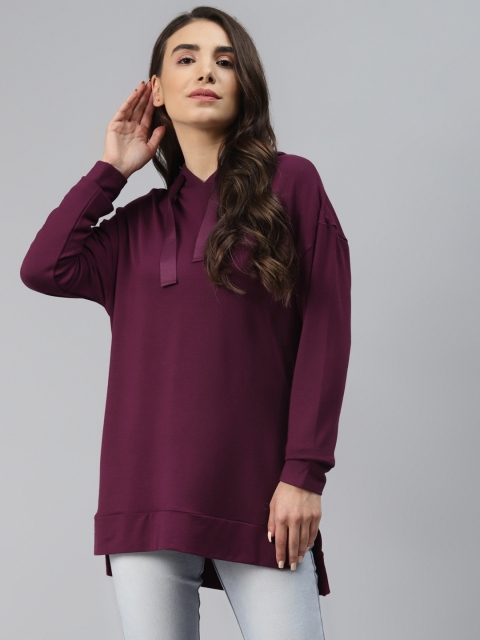 

Marks & Spencer Women Burgundy Hooded Sweatshirt