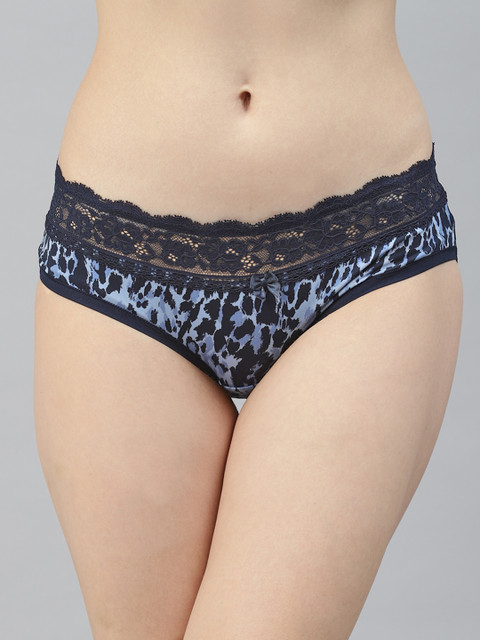 

Marks & Spencer Women Blue & Black Leopard Printed Basic Briefs T616982P