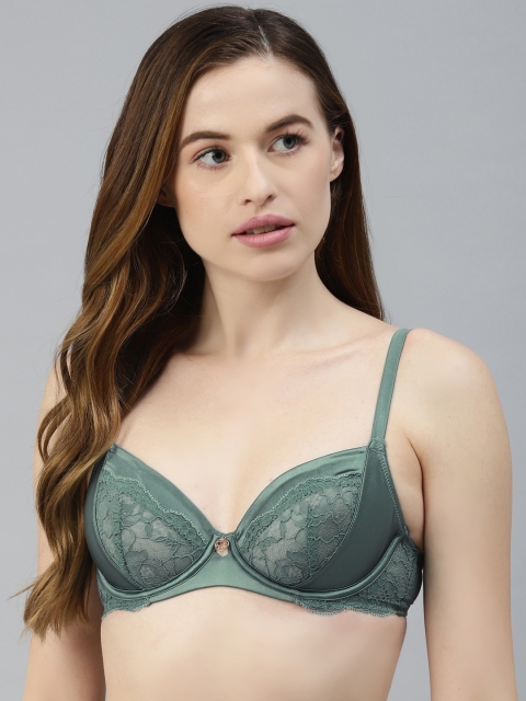 

Marks & Spencer Green Lace Bra-Underwired Non-Padded