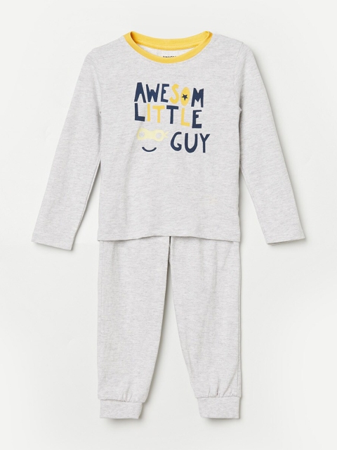 

Juniors by Lifestyle Boys Grey & Yellow Printed T-shirt with Pyjamas
