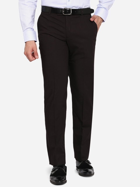 

Greenfibre Men Brown Wrinkle Free Formal Trousers