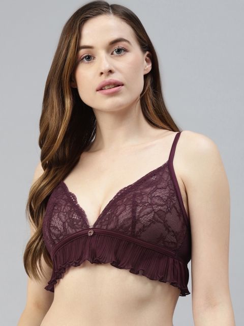 

Marks & Spencer Burgundy Floral Lace Bralette