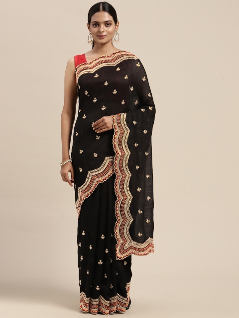 

Mitera Black Embellished Beads and Stones Art Silk Saree