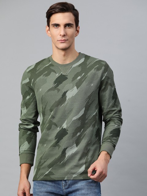 

Marks & Spencer Men Olive Green Cotton Printed T-shirt