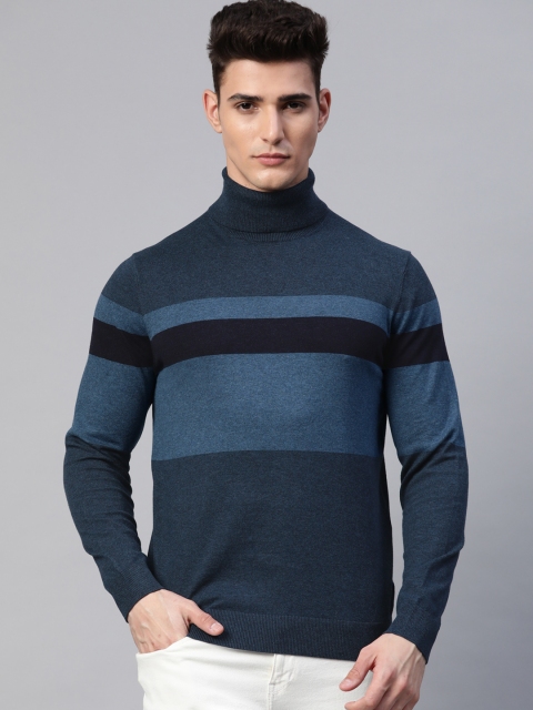 

Marks & Spencer Men Navy Blue Colourblocked Pullover