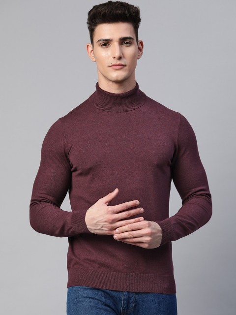 

Marks & Spencer Men Maroon Solid Pullover
