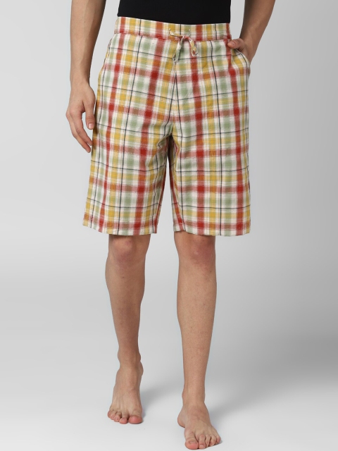 

Peter England Men Multicoloured Checked Cotton Lounge Shorts, Multi