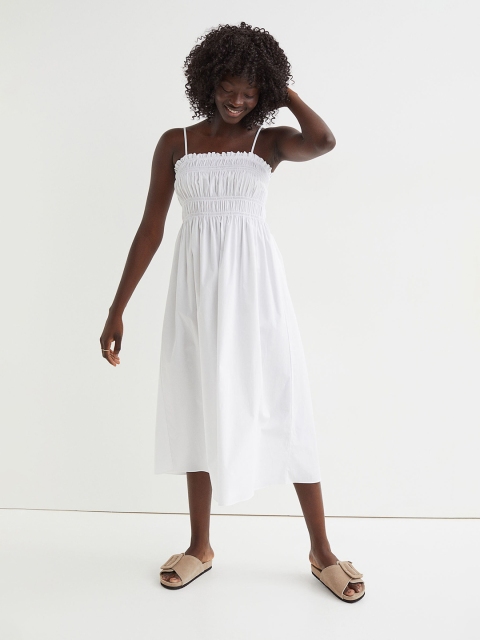 

H&M Women White Smocked Dress