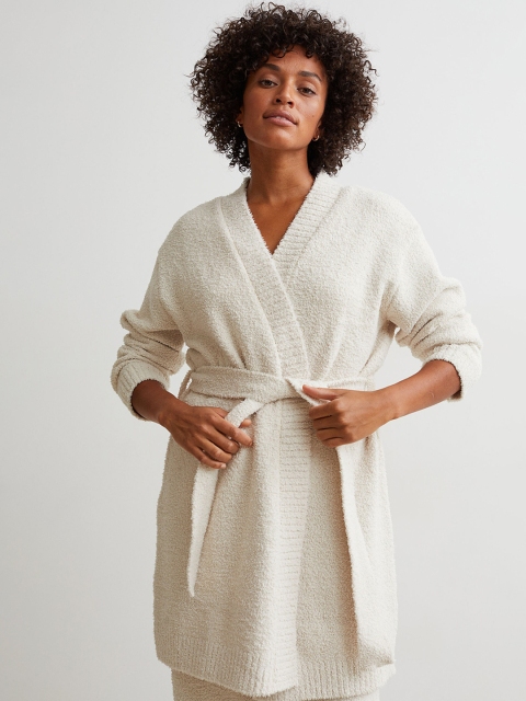 

H&M Women Beige Faux Shearling Dressing Gown