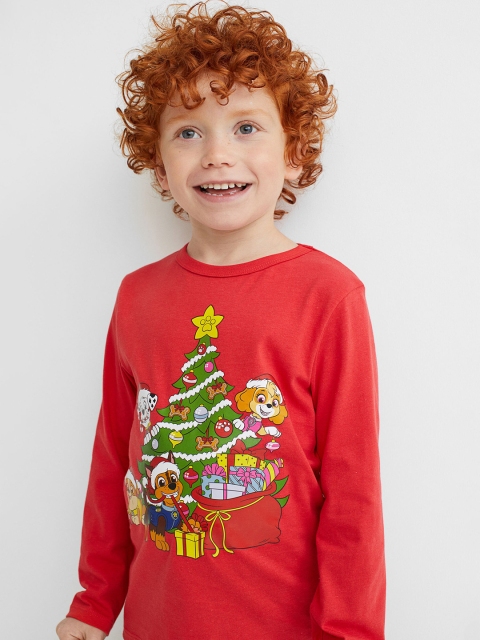 

H&M Boys Red & Green Printed Jersey Top