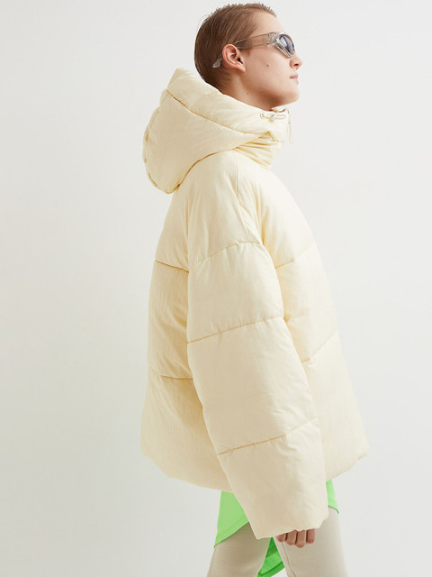 

H&M Women White Recycled Nylon Puffer Jacket