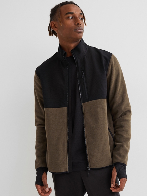 

H&M Men Brown & Black Colourblocked Thermolite Track Jacket