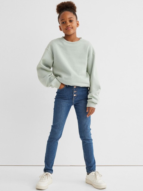 

H&M Girls Blue Solid Skinny Fit Jeans