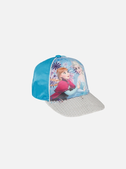 

Kids Ville Girls Blue Frozen Printed & Embellished Baseball Cap