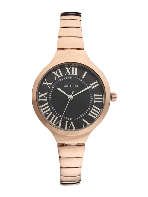 

Sandy D Carter Women Black Dial & Gold Toned Stainless Steel Bracelet Style Straps Analogue Watch