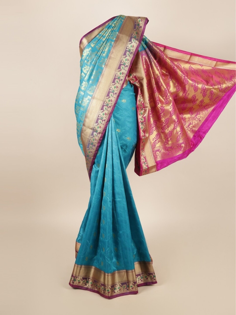 

Pothys Blue & Pink Ethnic Motifs Zari Art Silk Saree
