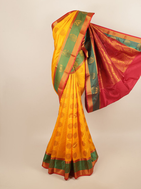 

Pothys Yellow & Red Woven Design Art Silk Saree
