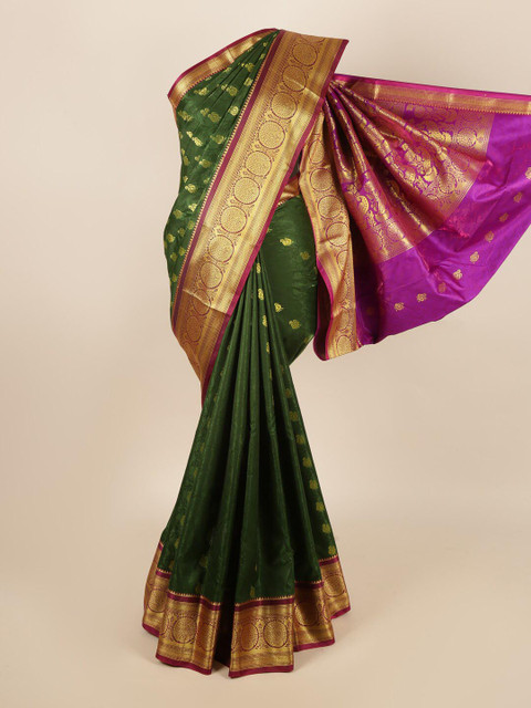 

Pothys Green & Pink Ethnic Motifs Zari Art Silk Saree