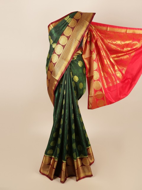 

Pothys Green & Maroon Woven Design Zari Art Silk Saree