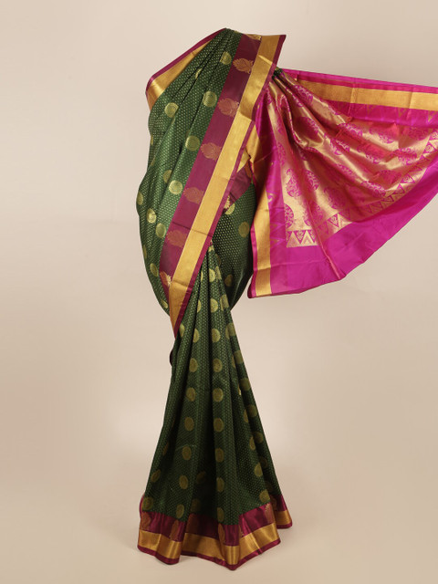 

Pothys Green & Pink Ethnic Motifs Zari Art Silk Saree