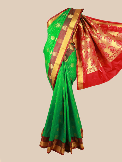 

Pothys Green & Maroon Woven Design Art Silk Saree