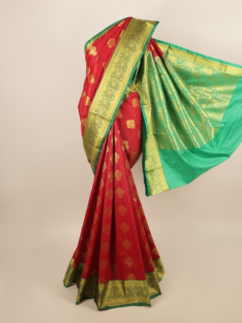 

Pothys Red & Green Ethnic Motifs Art Silk Saree
