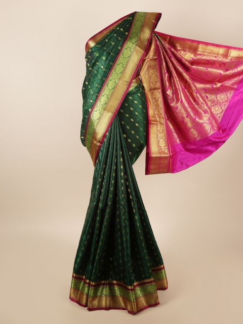 

Pothys Green & Pink Woven Design Art Silk Saree