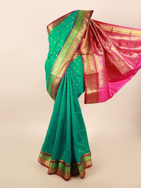 

Pothys Green & Pink Floral Art Silk Saree