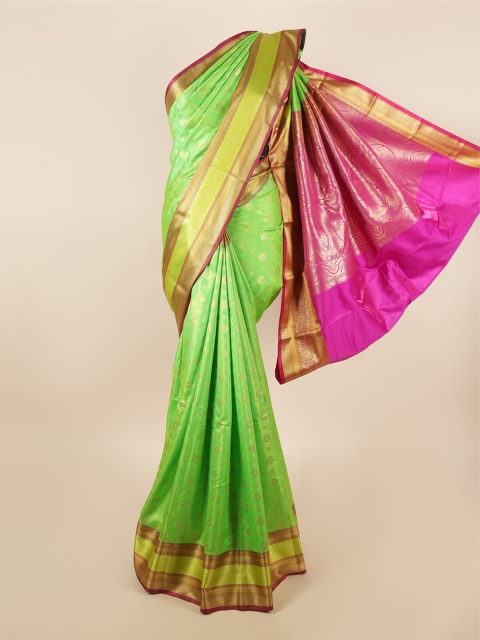 

Pothys Green & Pink Floral Art Silk Saree