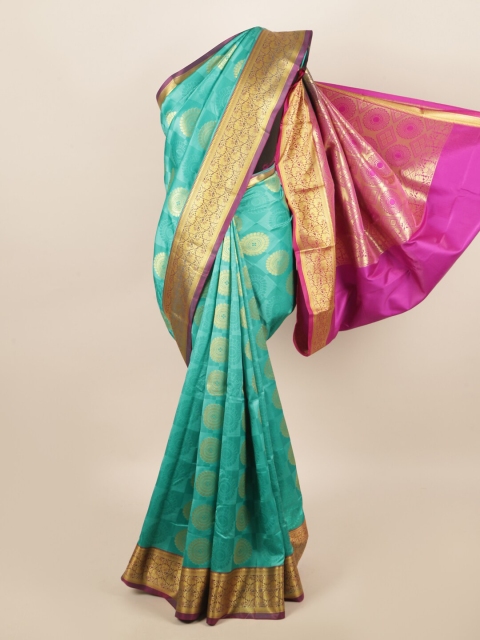 

Pothys Green & Magenta Floral Art Silk Saree