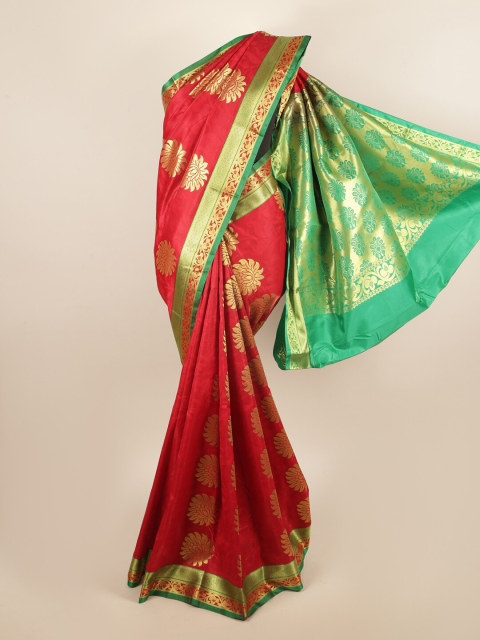 

Pothys Red & Green Ethnic Motifs Zari Art Silk Saree