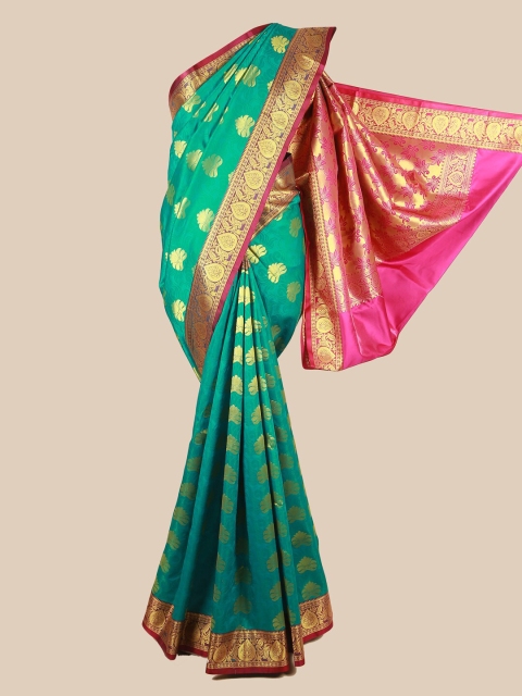

Pothys Green & Fuchsia Woven Design Zari Art Silk Saree