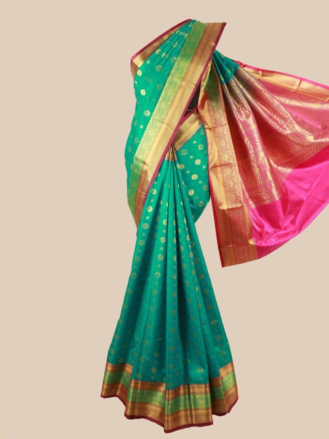 

Pothys Green & Red Floral Art Silk Saree