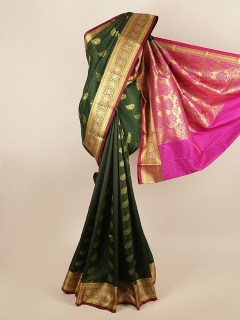 

Pothys Green & Fuchsia Woven Design Zari Art Silk Saree