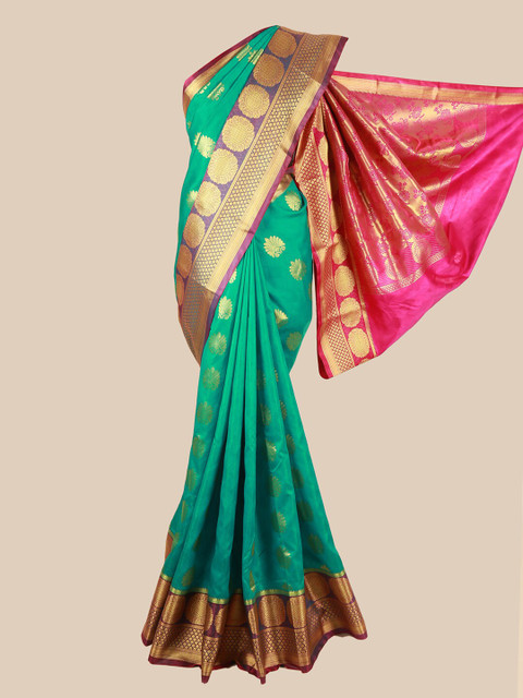 

Pothys Green & Pink Ethnic Motifs Zari Art Silk Saree