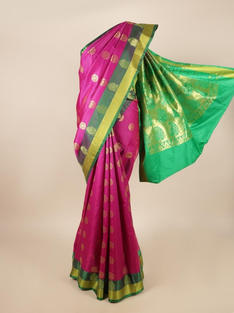 

Pothys Magenta & Black Ethnic Motifs Zari Art Silk Saree
