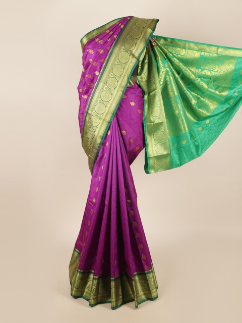 

Pothys Magenta & Green Woven Design Art Silk Saree