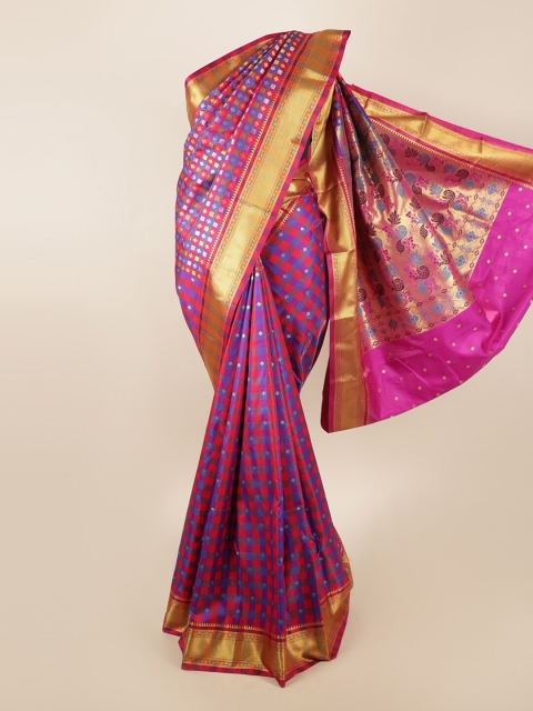 

Pothys Magenta & Violet Woven Design Art Silk Saree